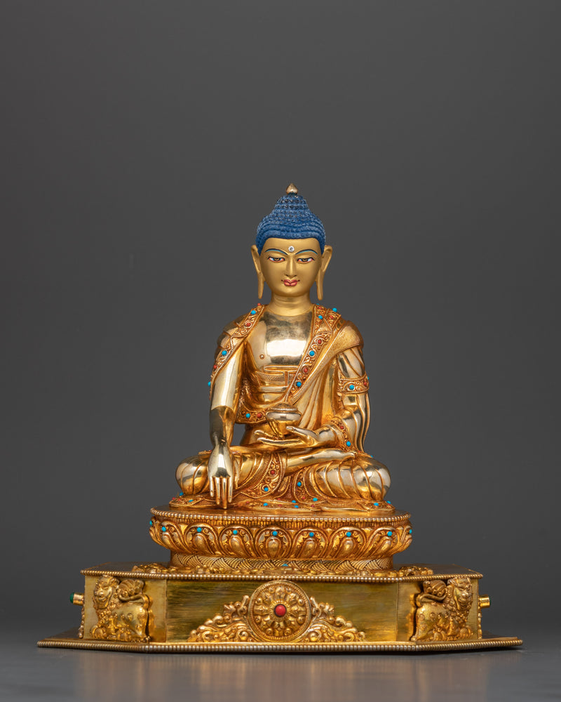 Shakyamuni Buddha with Throne Statue | Embodiment of Enlightenment