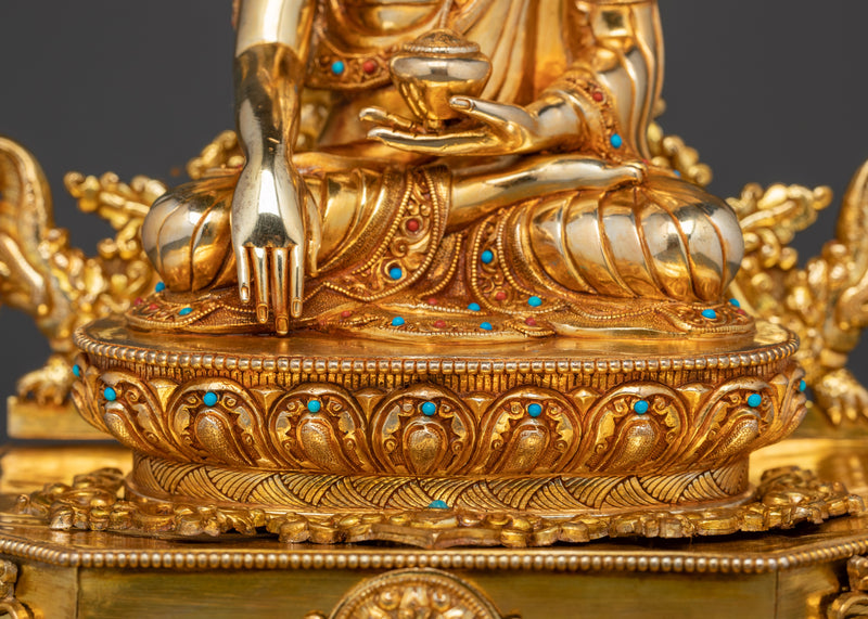 Shakyamuni Buddha with Throne Statue | Embodiment of Enlightenment