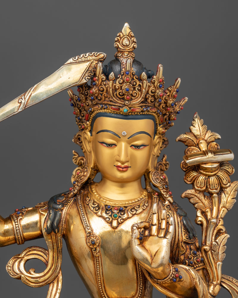 Manjushri Beautiful Sculpture | Himalayan Art and Craft