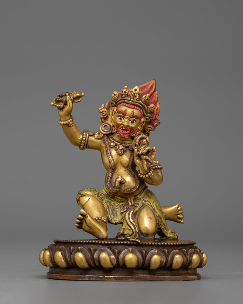 Small Vajrapani Figure | Hand-carved, wielder of the Thunderbolt