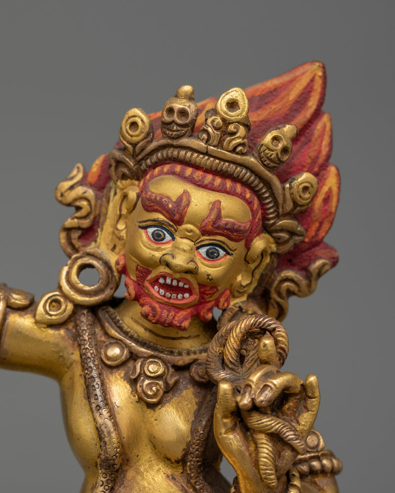 Small Vajrapani Figure | Hand-carved, wielder of the Thunderbolt