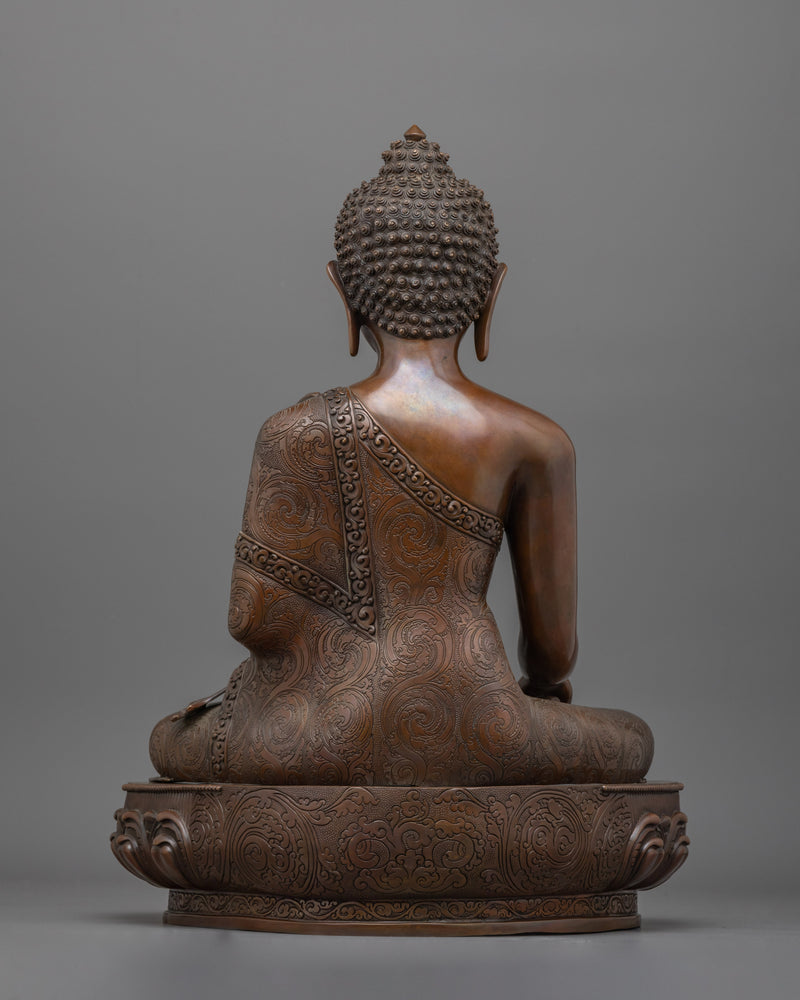 Handcrafted Oxidized Copper Shakyamuni Buddha | The Enlightened One in Majestic Form