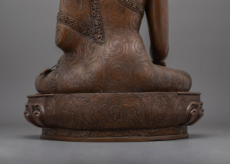 Handcrafted Oxidized Copper Shakyamuni Buddha | The Enlightened One in Majestic Form