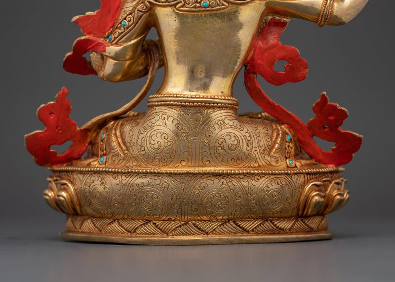 The Bodhisattva of Wisdom | Manjushri Gold Gilded Statue