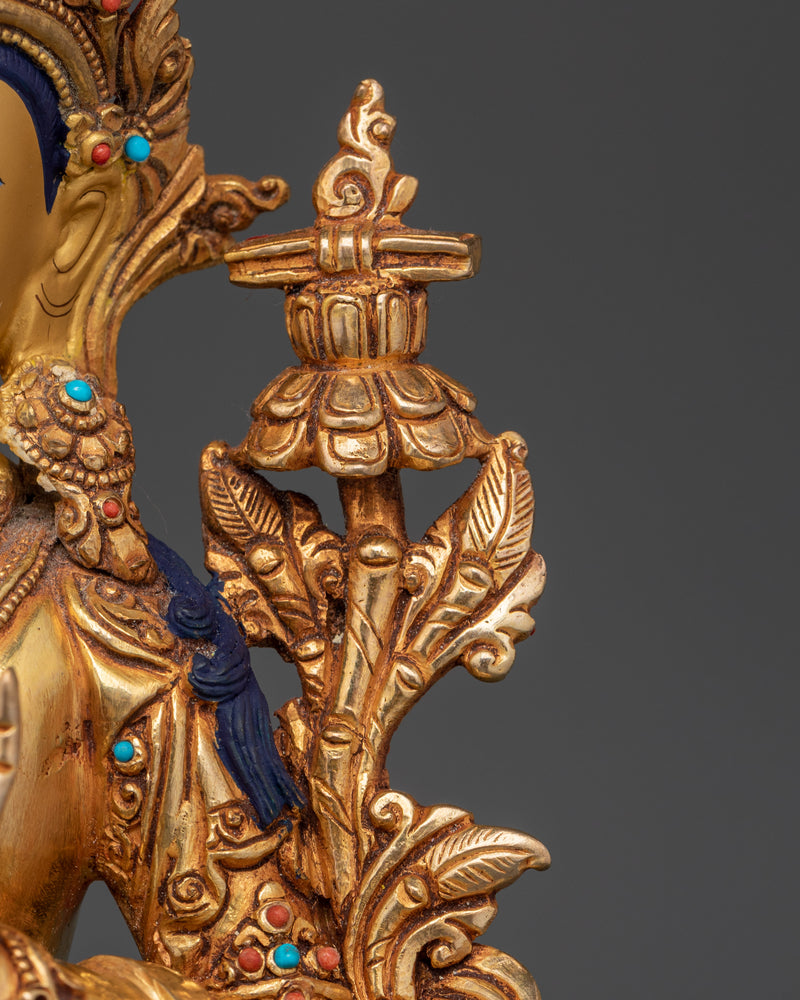 The Bodhisattva of Wisdom | Manjushri Gold Gilded Statue