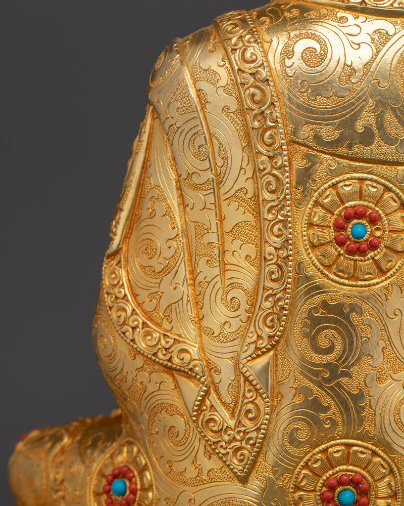 Shakyamuni Buddha Copper Sculpture | Gold-Gilded Art for Your Buddhist Shrine