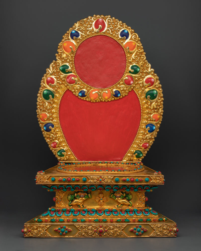 Shakyamuni Buddha Seated on Throne | Majestic Copper Sculpture for Your Sacred Space