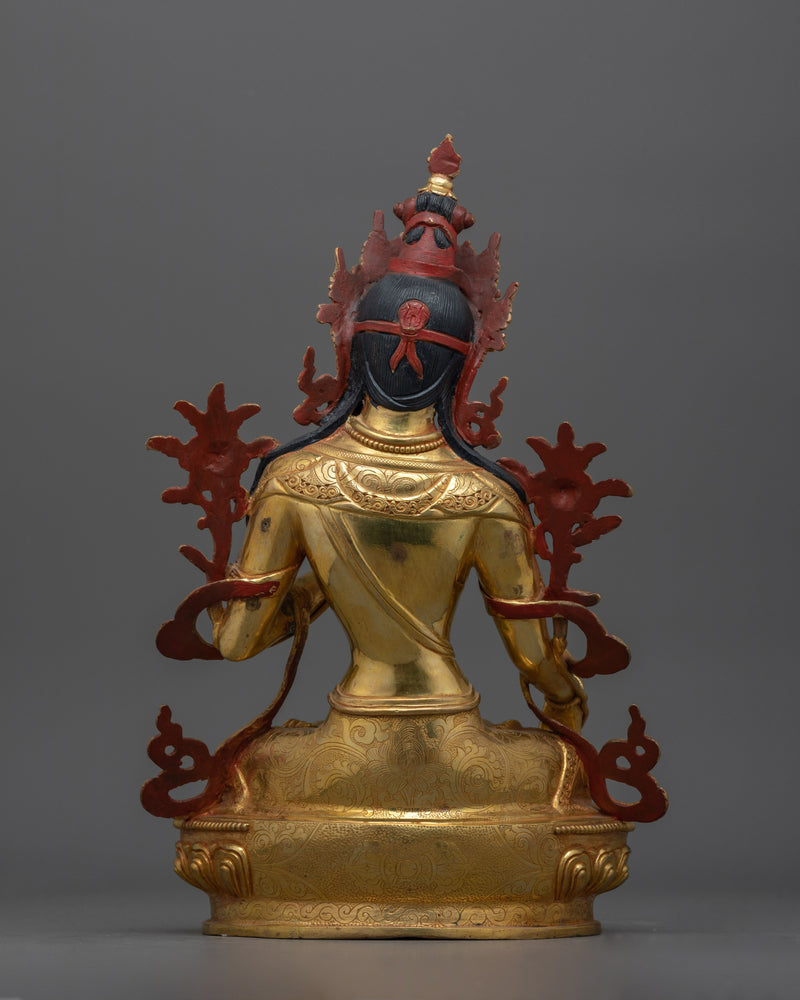 White Tara Copper Statue for Sacred Shrine | Embodiment of Compassion and Longevity