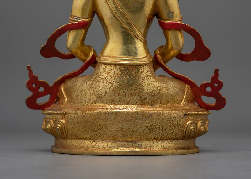 The Deity of Infinite Life | Amitayus Copper Statue for Your Sacred Space