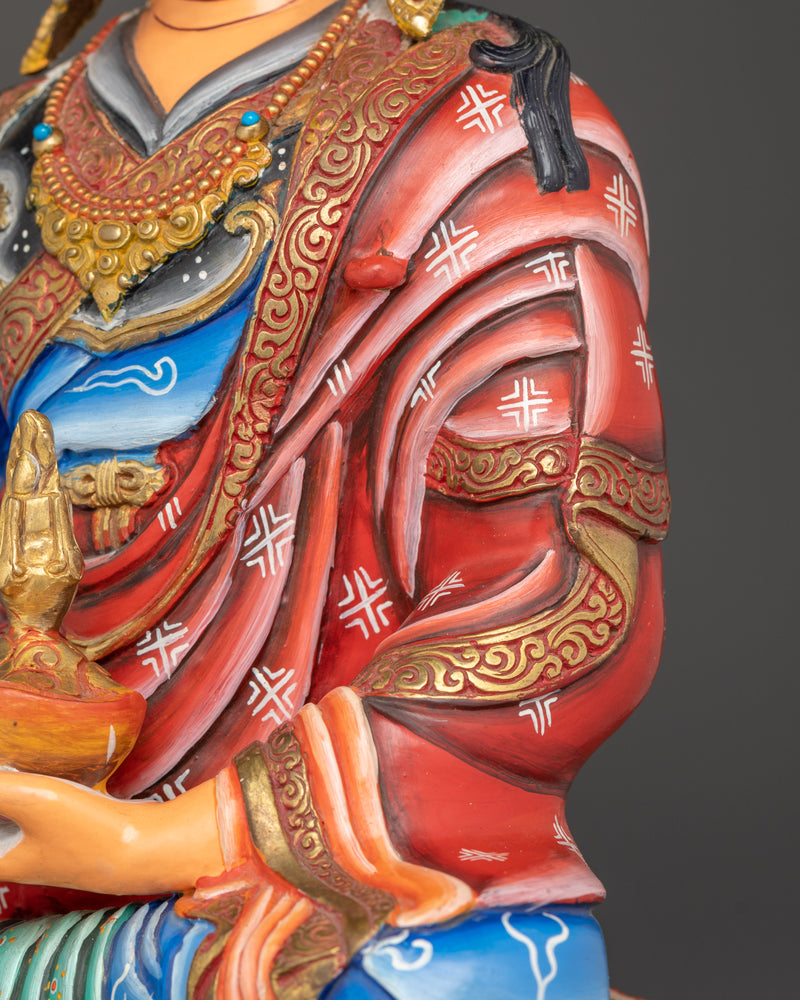 Handmade Guru Rinpoche Colored Statue | Guide to Spiritual Awakening