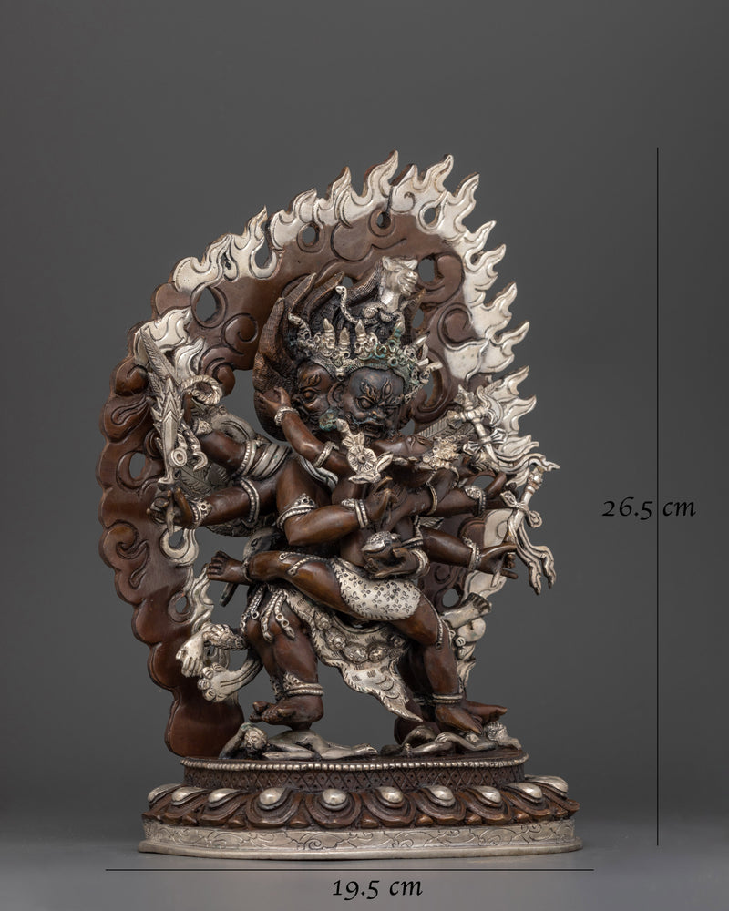 Hayagriva Silver Plated Oxidized Statue | Protector of Wisdom