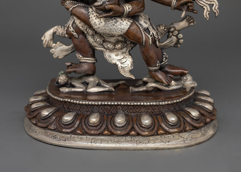 Hayagriva Silver Plated Oxidized Statue | Protector of Wisdom