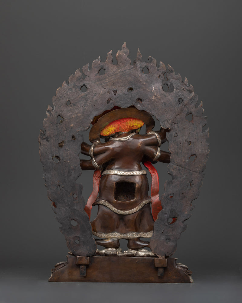 White Mahakala Silver Plated Oxidized Copper Statue | Protector of Purity