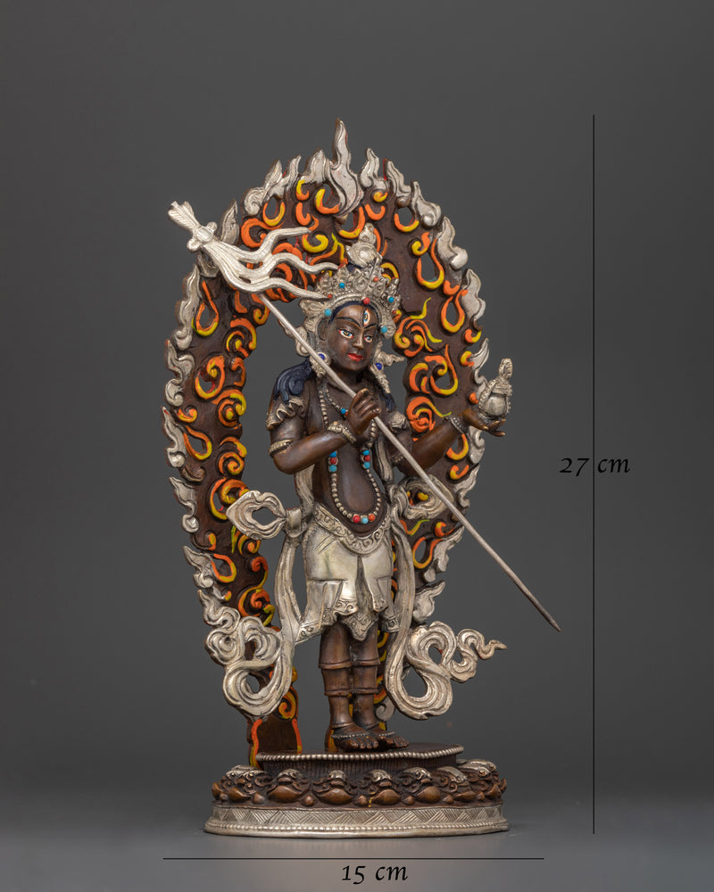 Mandarava Handmade Oxidized Statue | Guardian of Sacred Wisdom