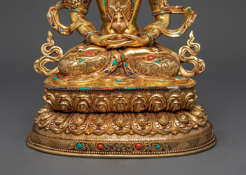 The Buddha of Infinite Life and Longevity | Amitayus Buddha Gilt Statue