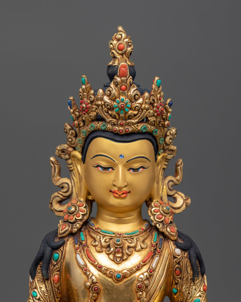 The Buddha of Infinite Life and Longevity | Amitayus Buddha Gilt Statue