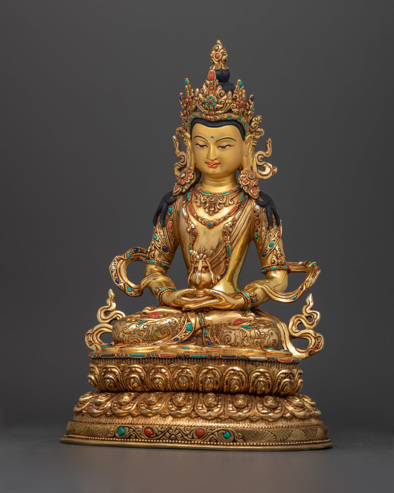 The Buddha of Infinite Life and Longevity | Amitayus Buddha Gilt Statue