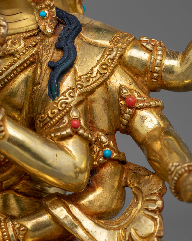 Sacred Namgyalma Statue | 24K Gold Gilded Copper Statue with Gemstones