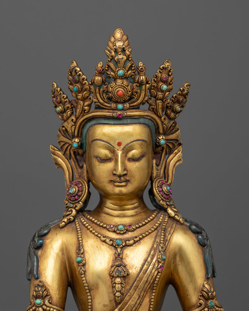 The Healer with Regal Grace | Crown Medicine Buddha Statue