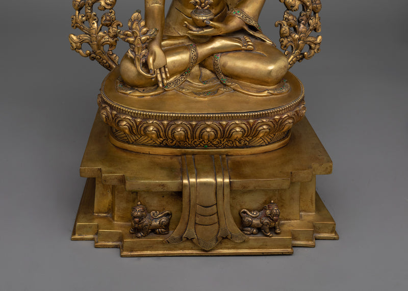 Medicine Buddha on the Throne | The Supreme Healer in Majestic Form