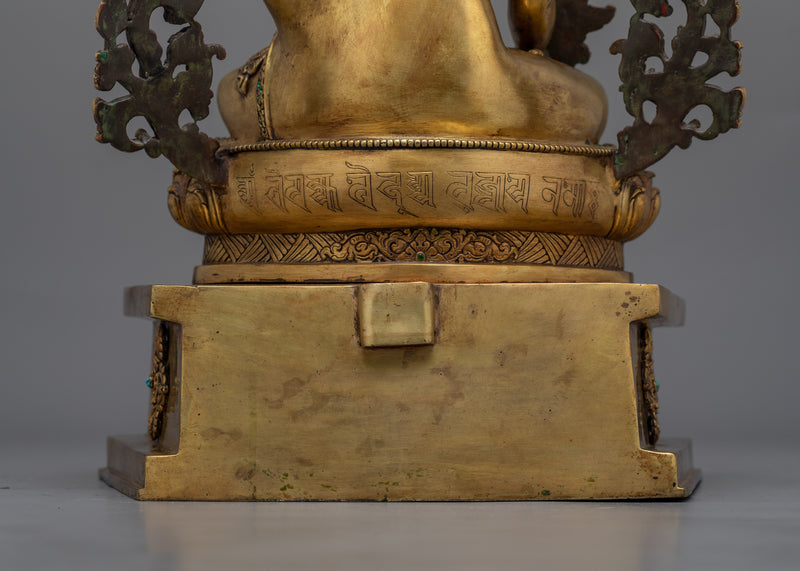 Medicine Buddha on the Throne | The Supreme Healer in Majestic Form