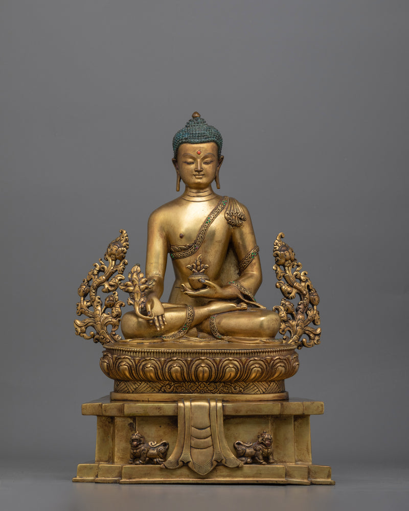 Medicine Buddha on the Throne | The Supreme Healer in Majestic Form