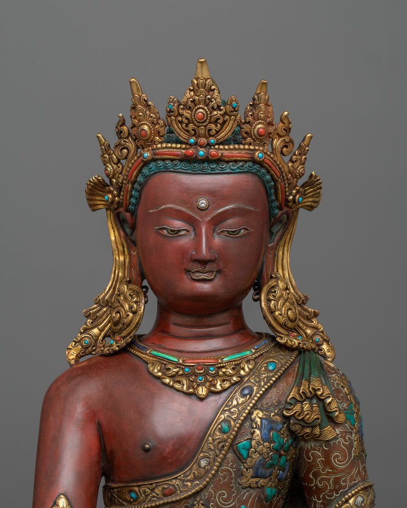 Shakyamuni Buddha Statue with Crown | Regal Symbol of Enlightenment