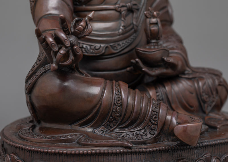 Pema Guru Rinpoche | The Enlightened Guide in Oxidized Copper