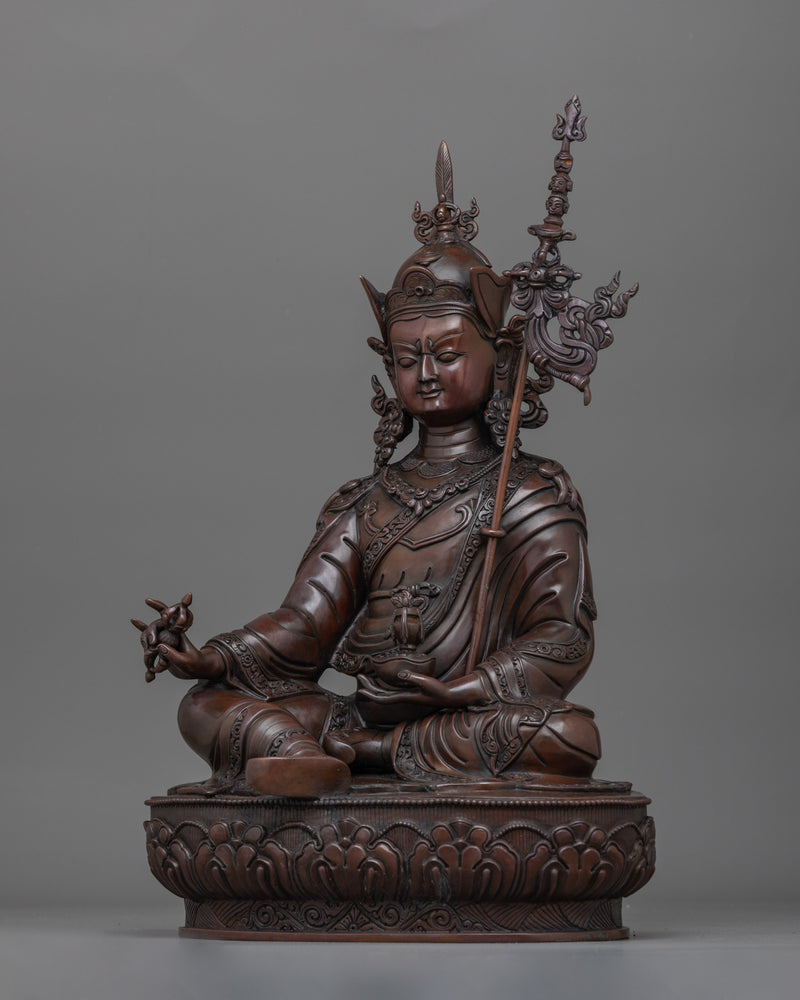 Pema Guru Rinpoche | The Enlightened Guide in Oxidized Copper