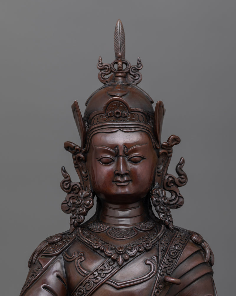 Pema Guru Rinpoche | The Enlightened Guide in Oxidized Copper