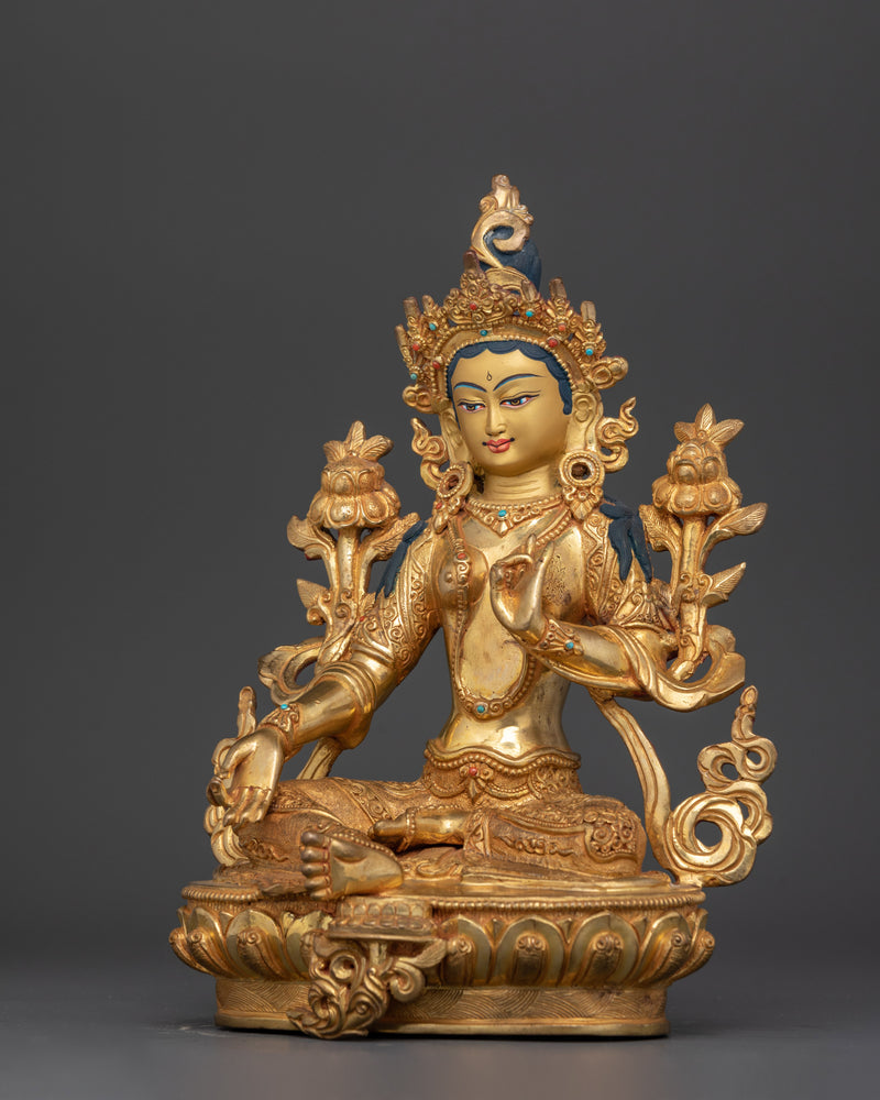 Green Tara Sacred Sculpture | Embrace the Compassion of the Mother Goddess