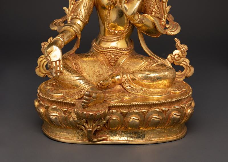 Green Tara Buddhist Sculpture for Shrine | Symbol of Compassion and Protection