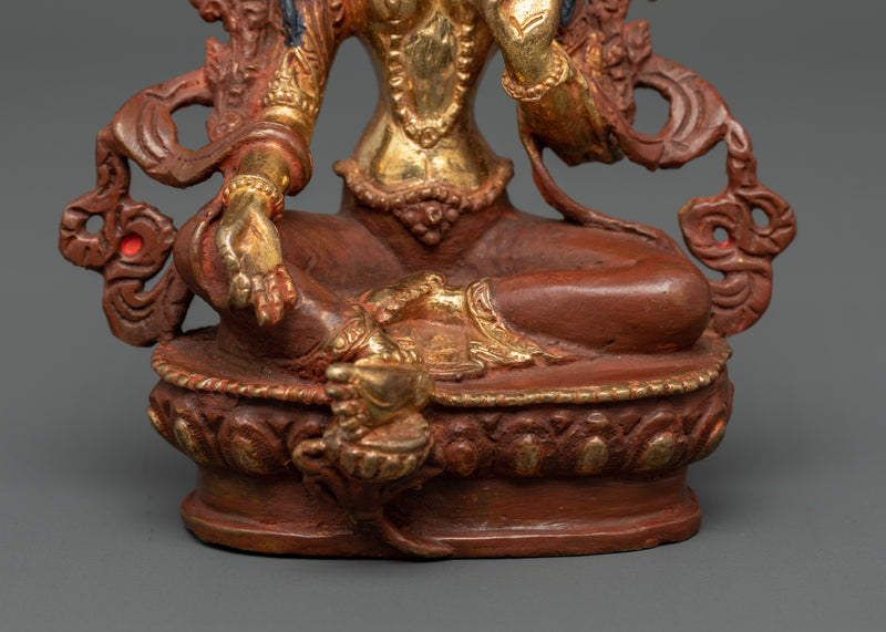 Sacred Green Tara Statue | Compact Divine Protector for Your Shrine