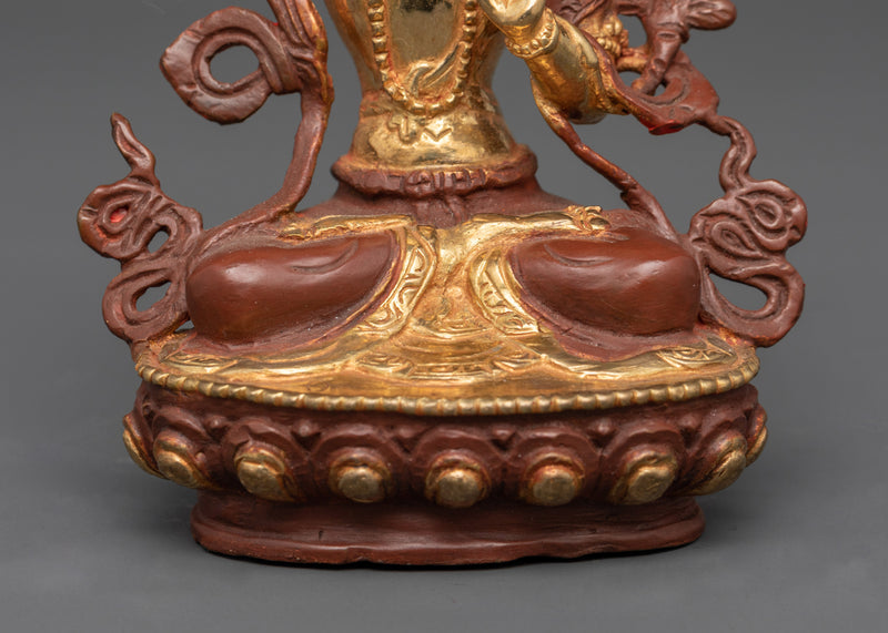 Sacred Manjushri Statue | 24K Gold Gilded Buddhist Art