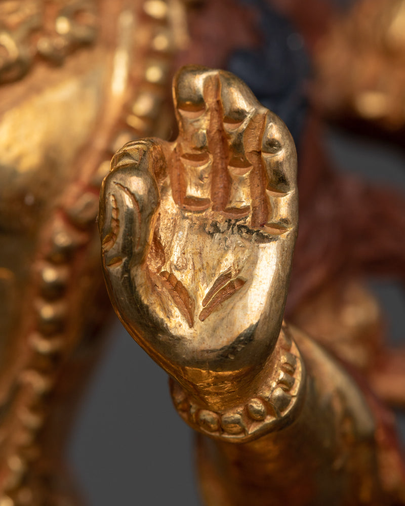 Sacred Manjushri Statue | 24K Gold Gilded Buddhist Art