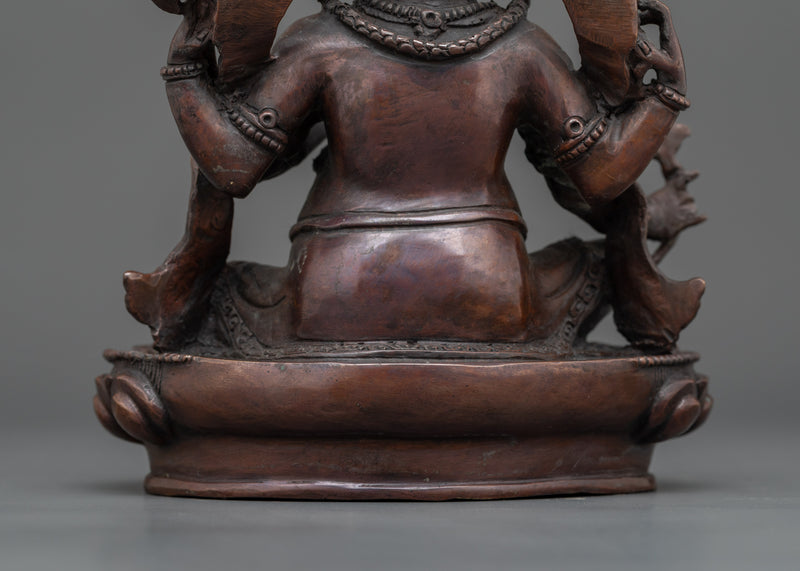 Sacred Ganesh Statue | Handcrafted Oxidized Copper Sculpture