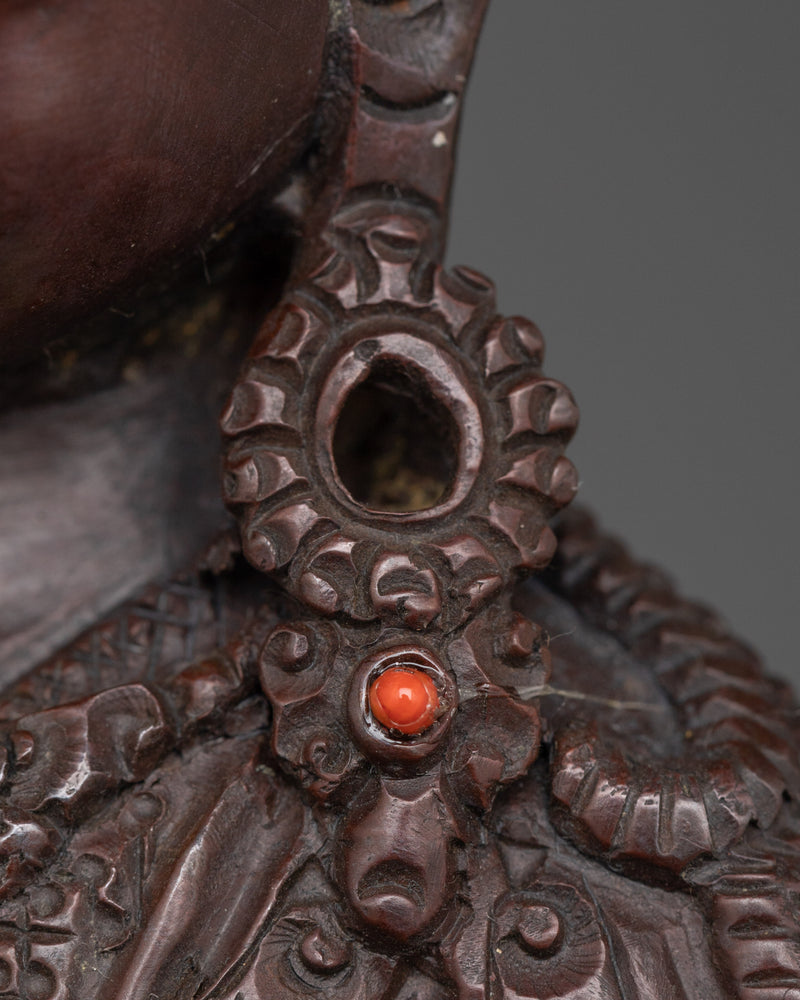 Oxidized Guru Rinpoche Statue | Handcrafted Copper Sculpture