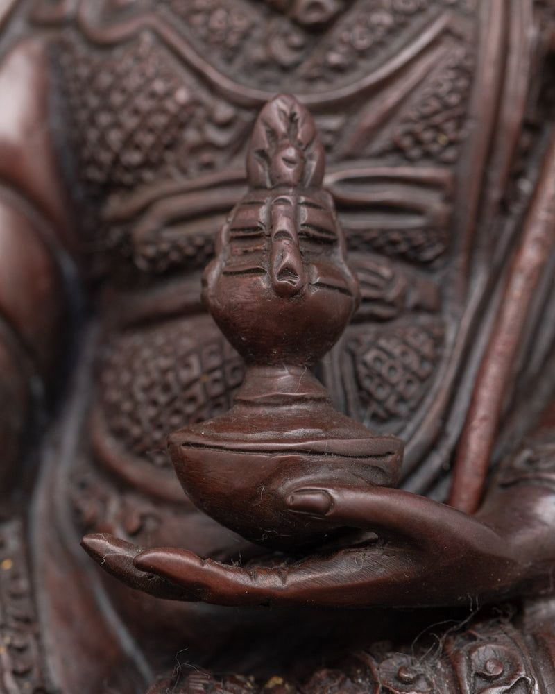 Oxidized Guru Rinpoche Statue | Handcrafted Copper Sculpture