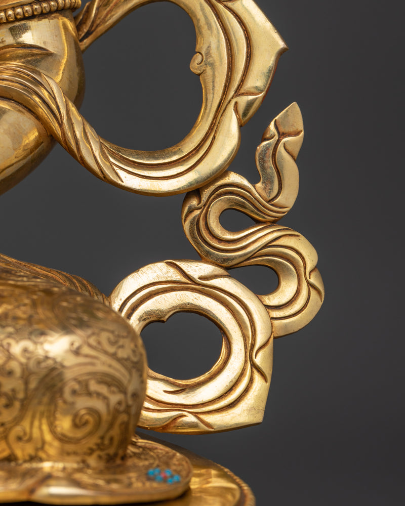 Sacred Vajrasattva Statue | Handcrafted 24K Gold Gilded Copper Sculpture