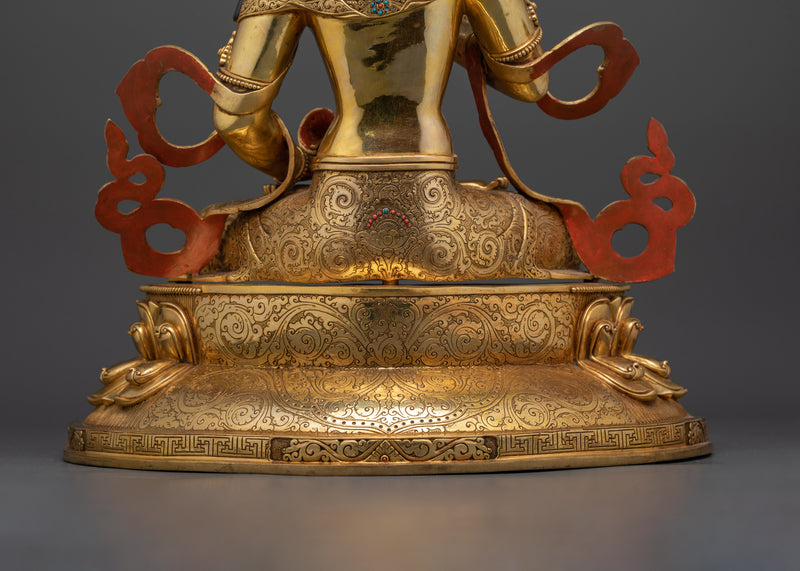 Sacred Vajrasattva Statue | Handcrafted 24K Gold Gilded Copper Sculpture