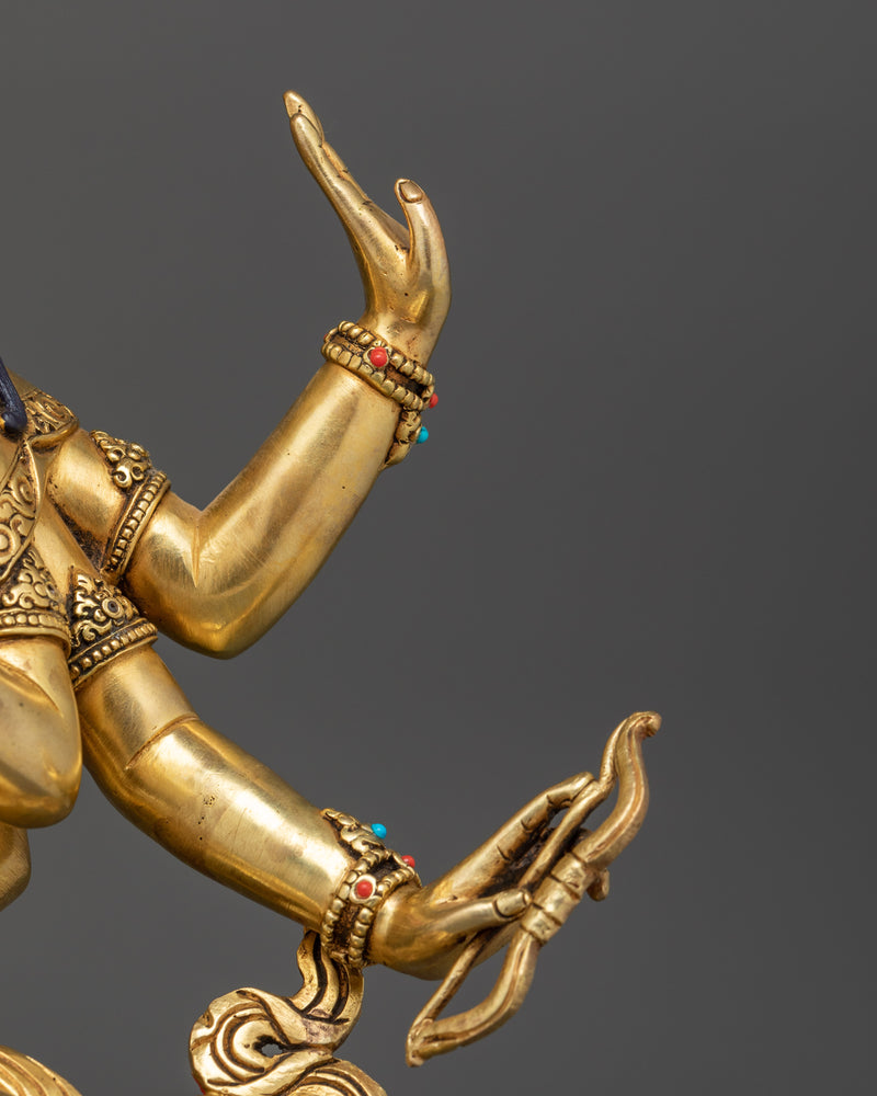 Sacred Namgyalma Statue | 24K Gold Gilded Copper Body with Gold & Acrylic Paintings