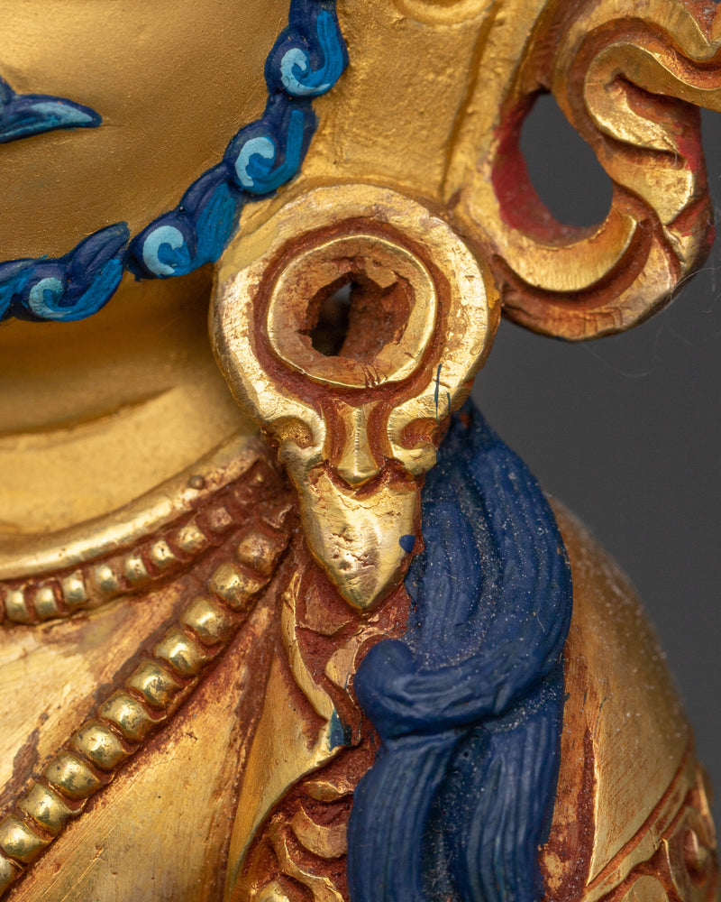 Sacred Dzambhala Sculpture | 24K Gold Gilded Copper Statue