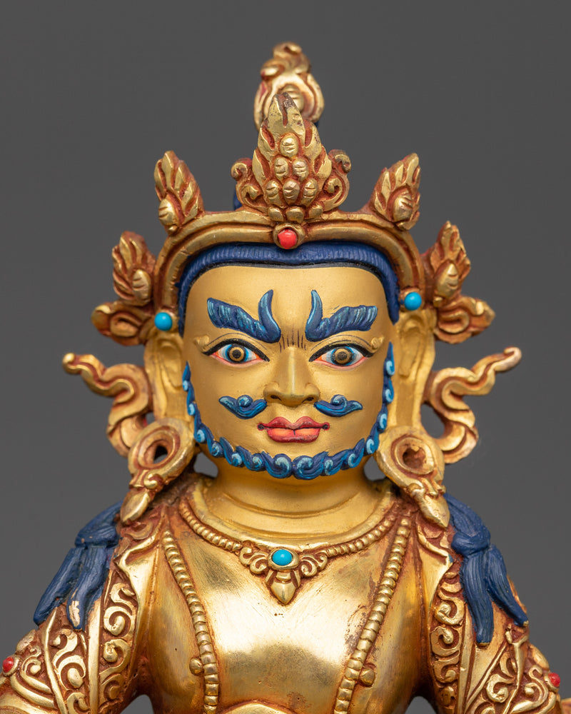 Sacred Dzambhala Sculpture | 24K Gold Gilded Copper Statue