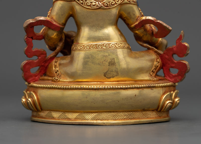 Sacred Dzambhala Sculpture | 24K Gold Gilded Copper Statue