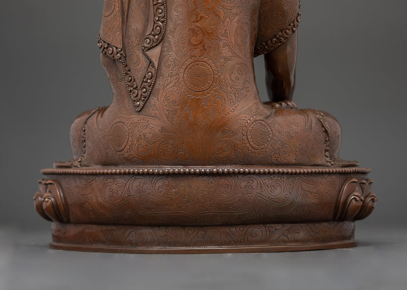 Sacred Shakyamuni Buddha Figurine | Oxidized Copper Buddhist Statue