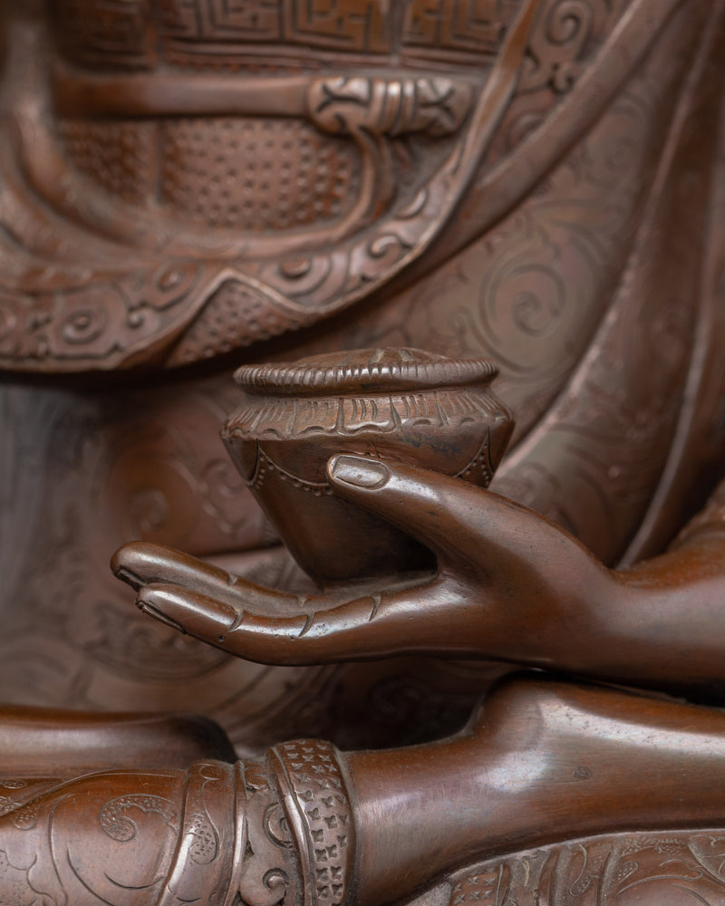 Spiritual Shakyamuni Buddha | Oxidized Copper Buddha Statue