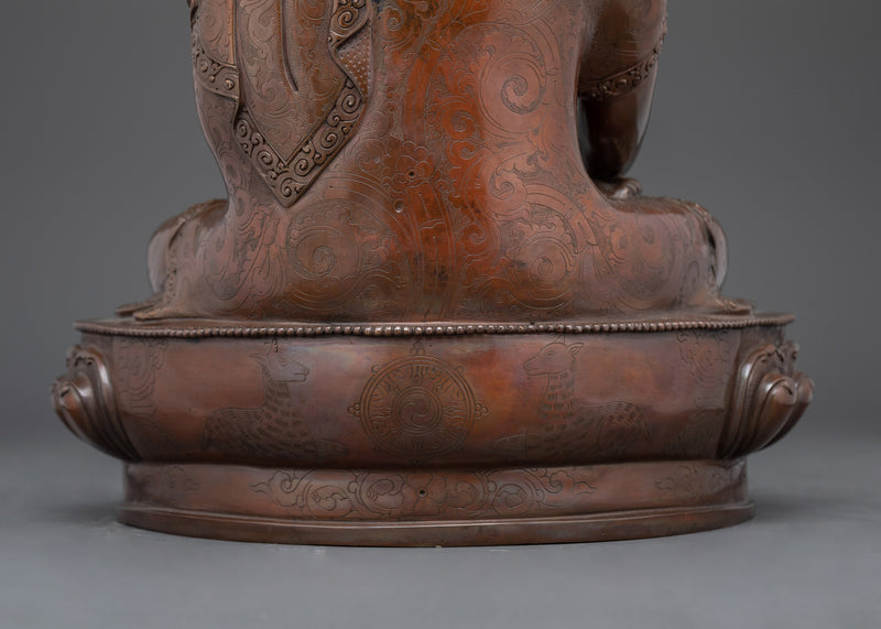 Spiritual Shakyamuni Buddha | Oxidized Copper Buddha Statue