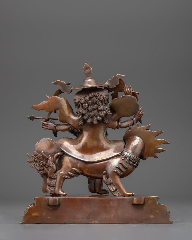 Sacred Pehar Gyalpo Statue | Oxidized Copper Buddhist Deity