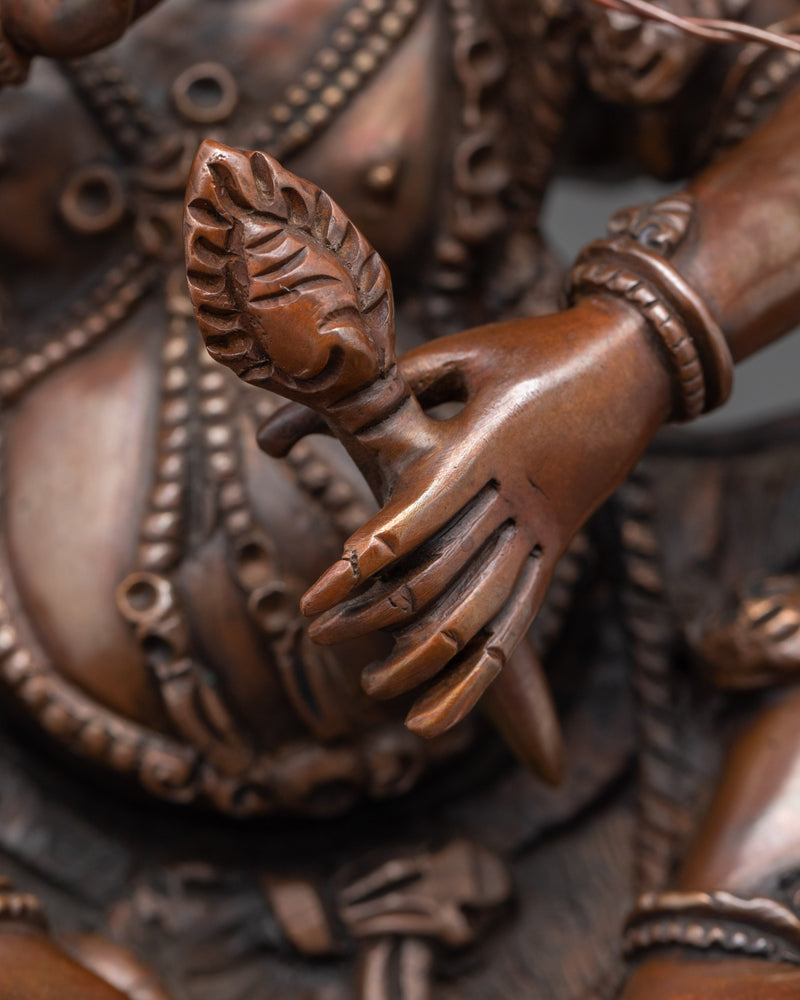 Sacred Pehar Gyalpo Statue | Oxidized Copper Buddhist Deity