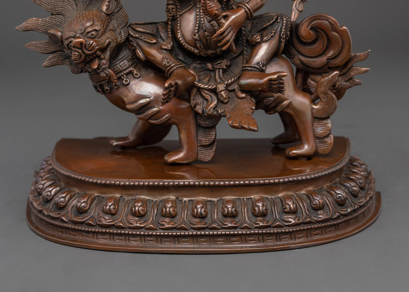 Sacred Pehar Gyalpo Statue | Oxidized Copper Buddhist Deity